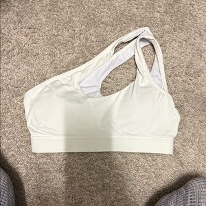Amazon White Asymmetrical Sports Bra